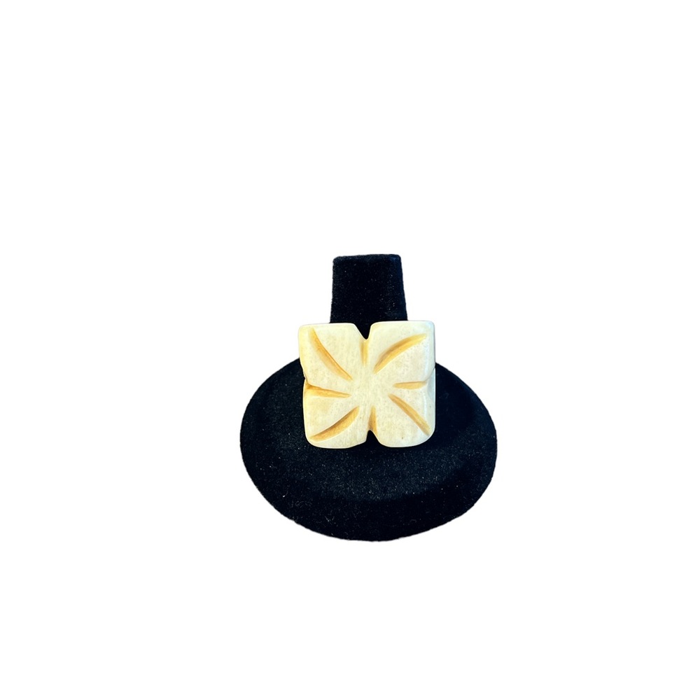 Vintage Carved Floral Statement Ring